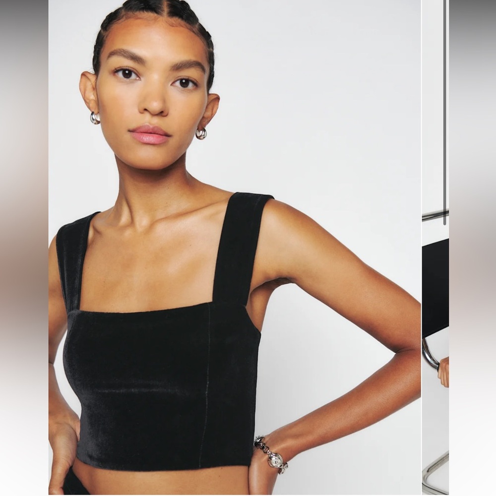 Reformation Giulia Velvet Top